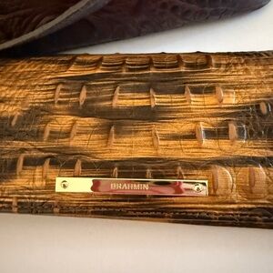 Brahmin Tan and Brown Embossed wallet for @jewelzj415